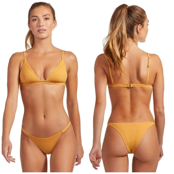 Vitamin A Moss Triangle Bikini Top Carmen Cheeky High Leg Bottom Marigol… - Picture 1 of 9